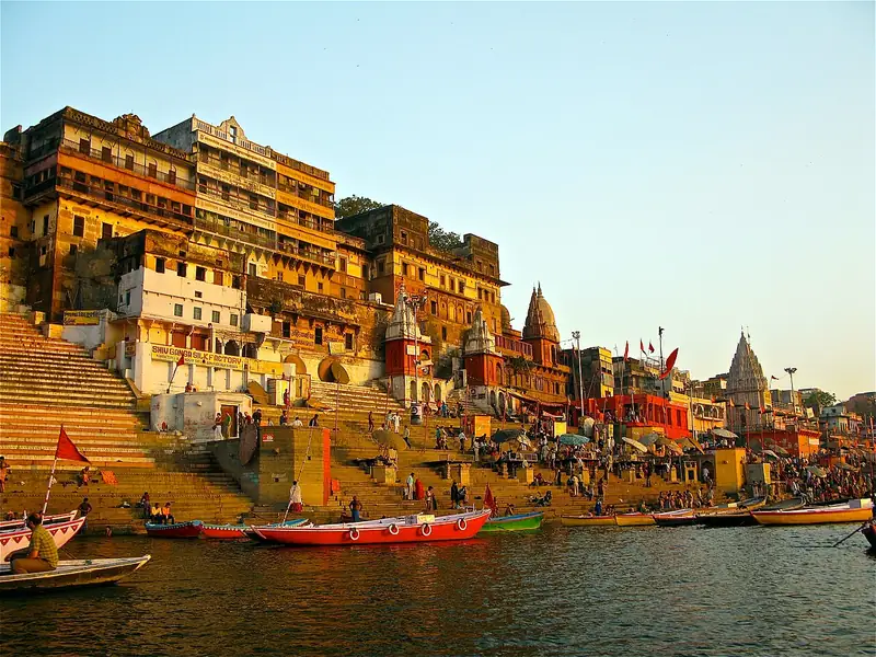 Ahilya Ghat by the Ganges at Varanasi, the setting for sunrise boat rides