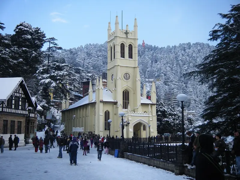 The neo-Gothic Christ Church on the Ridge, Shimla