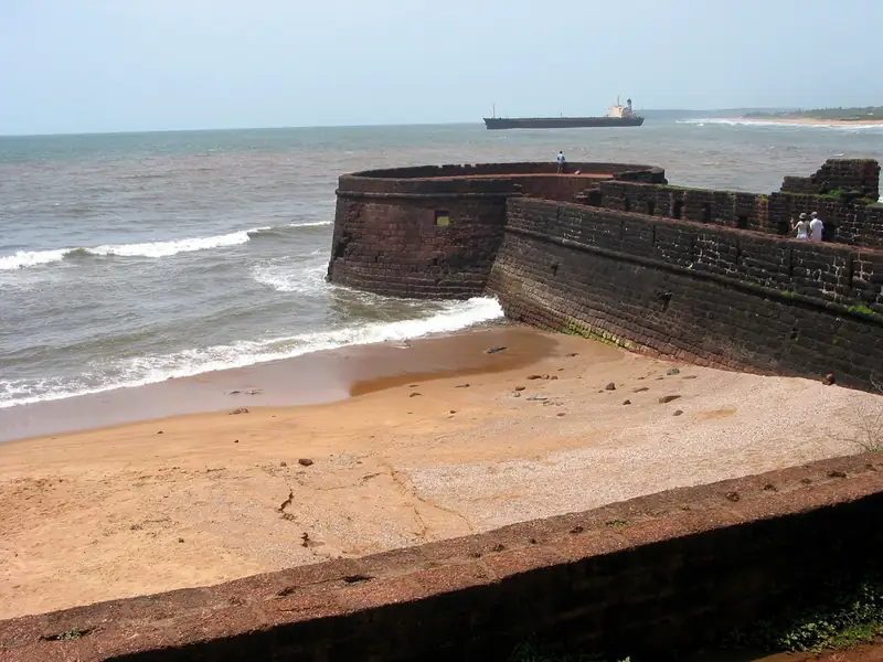Portuguese-era Fort Aguada and lighthouse above the Arabian Sea, Goa