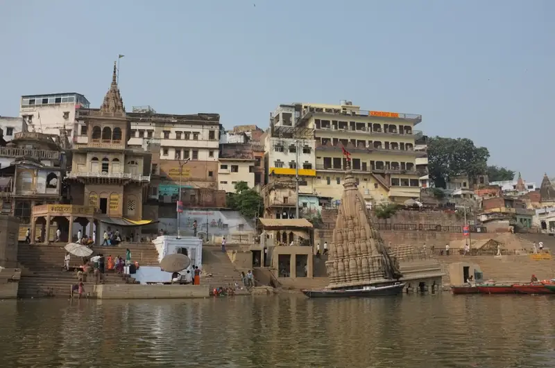 Manikarnika Ghat, the principal cremation ghat beside the Ganges, Varanasi