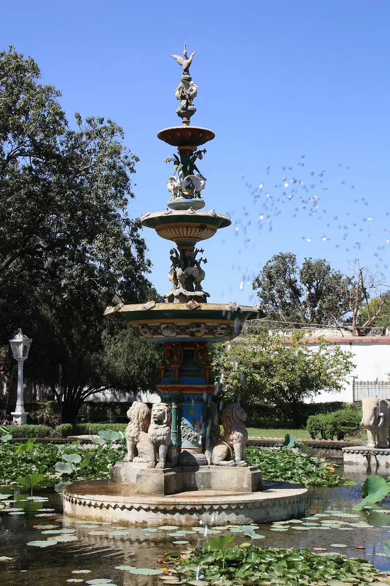 Marble fountains and lotus pools at Saheliyon ki Bari garden, Udaipur
