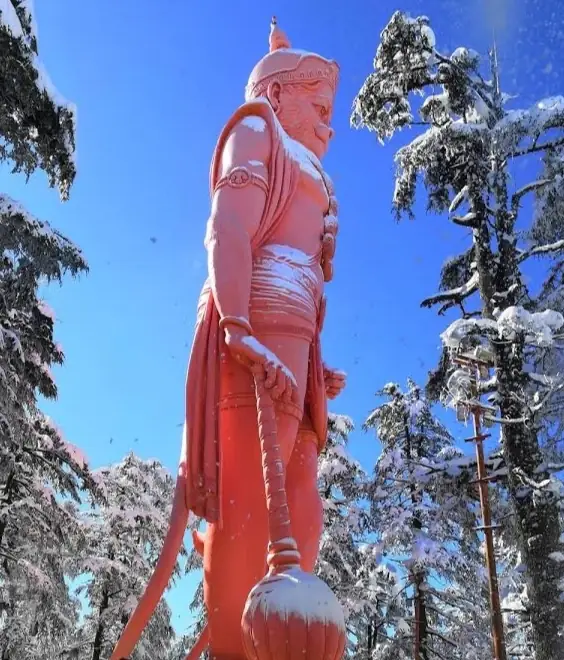 The hilltop Hanuman temple and giant statue at Jakhoo, Shimla