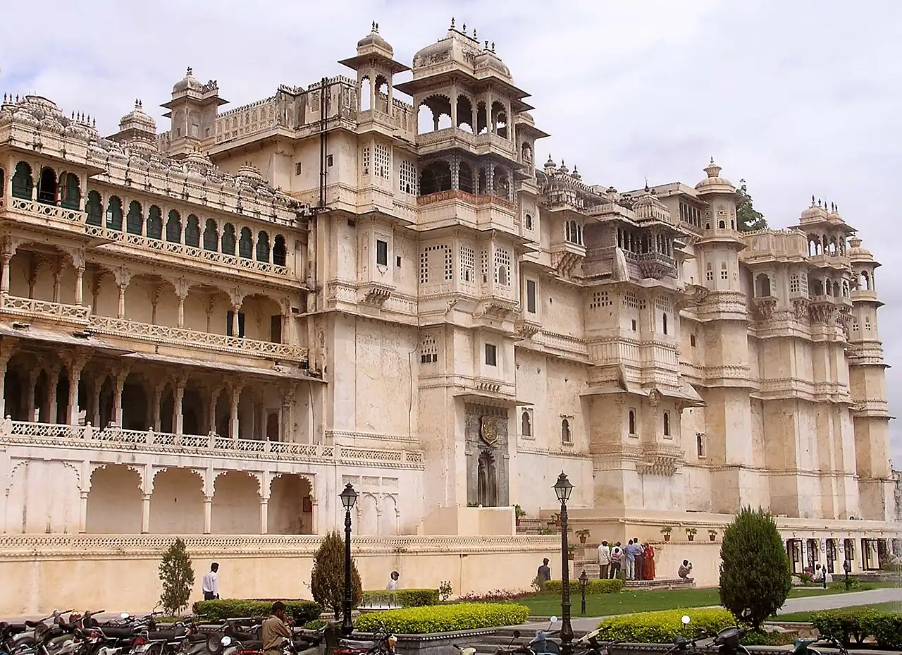 Udaipur City Palace above Lake Pichola at golden hour